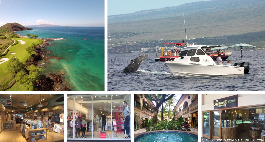 Maui shopping, golf, and whales