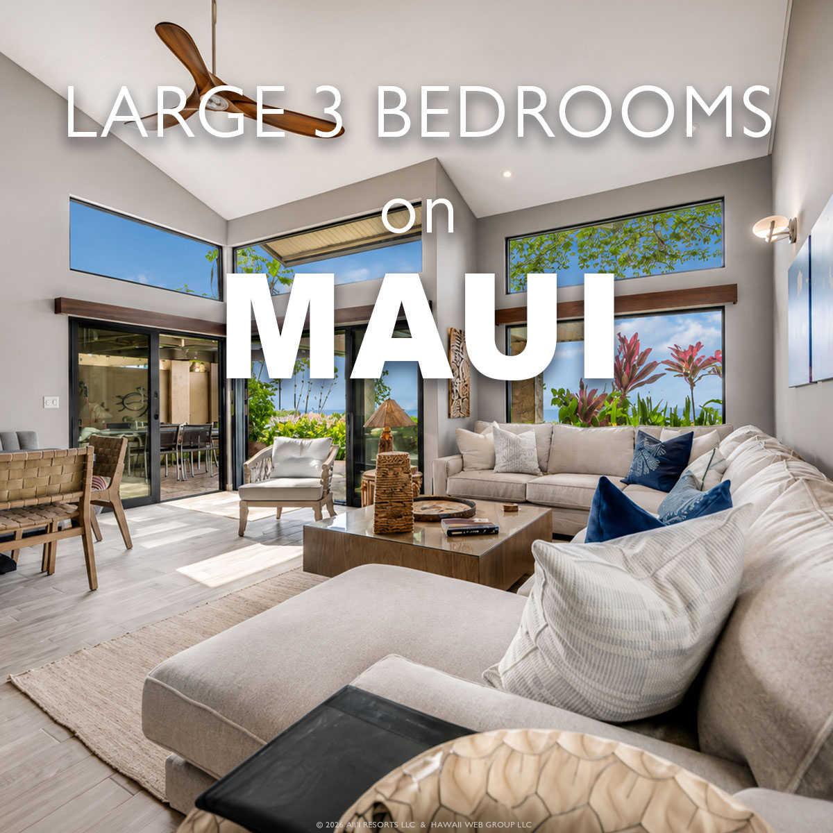 large Maui 3-bedrooms