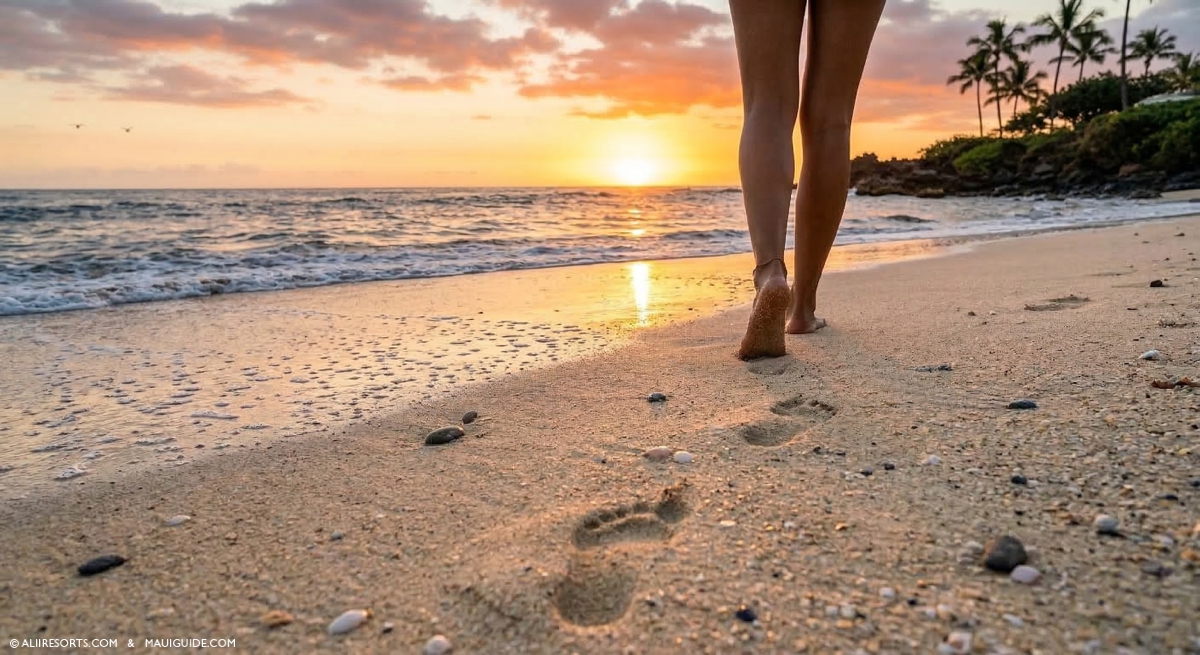 barefoot beachwalk